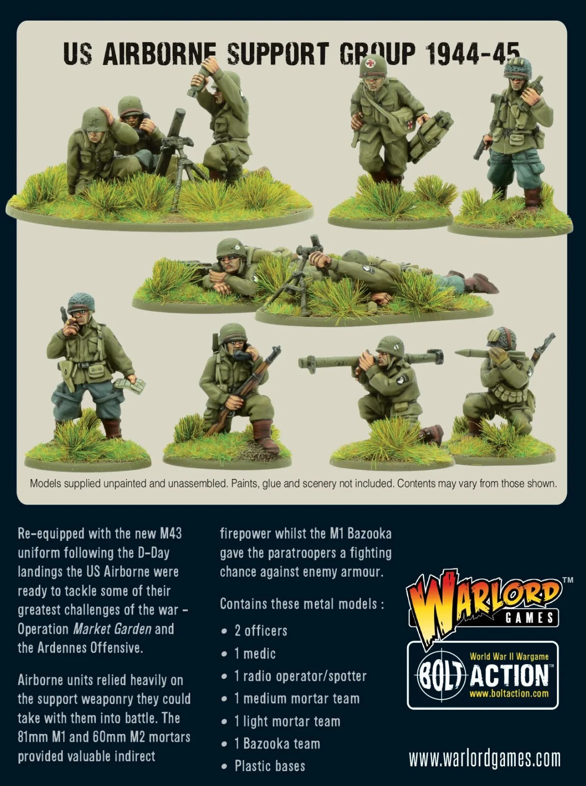 US Airborne Support Group 1944-45 - Warlord Games Bolt Action Miniatures