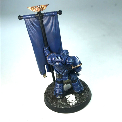 Space Marine Army Standard Bearer Ultramarines - Painted - Warhammer 40K C2255