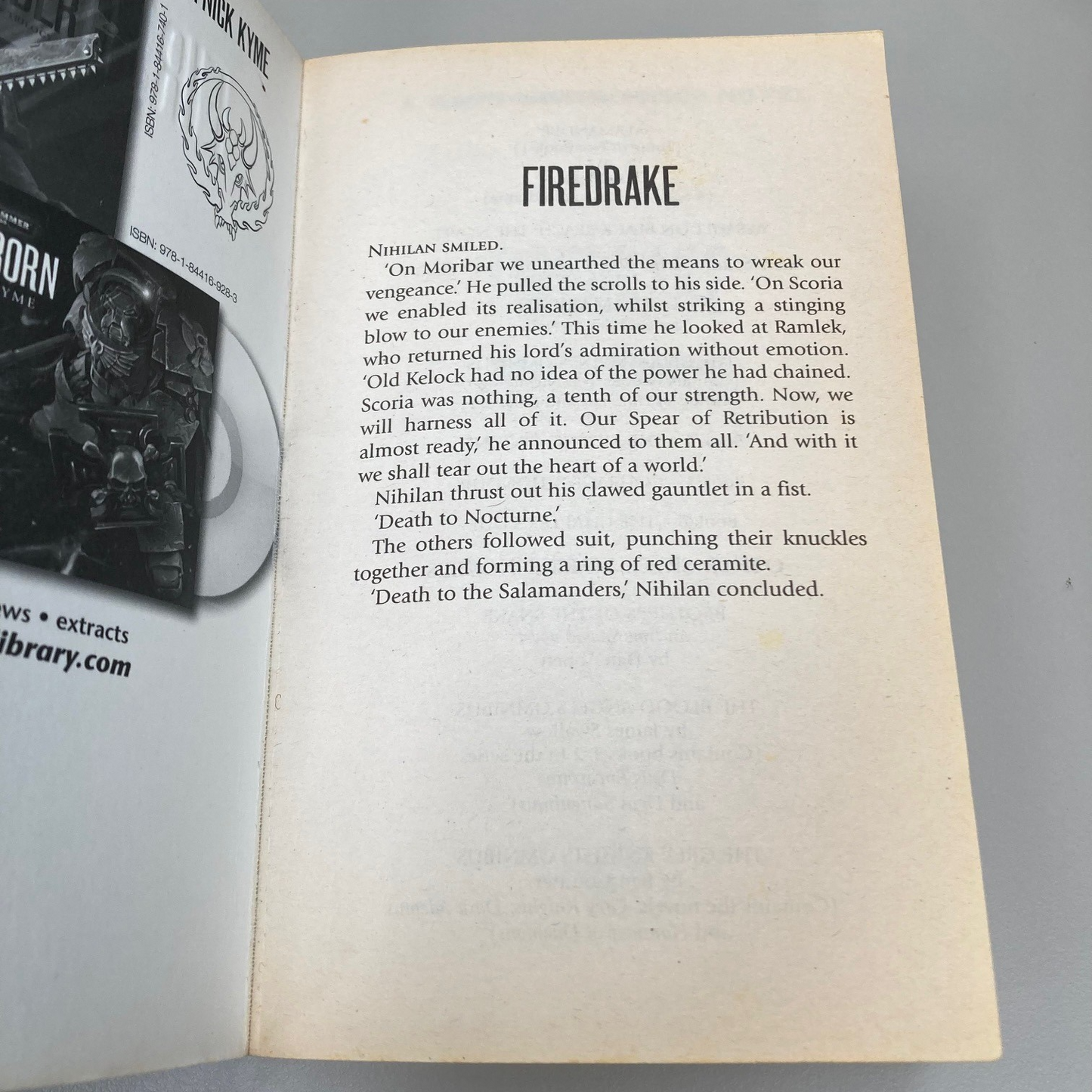 Firedrake - Nick Kyme 2010 Paperback - Black Library Warhammer 40K M824