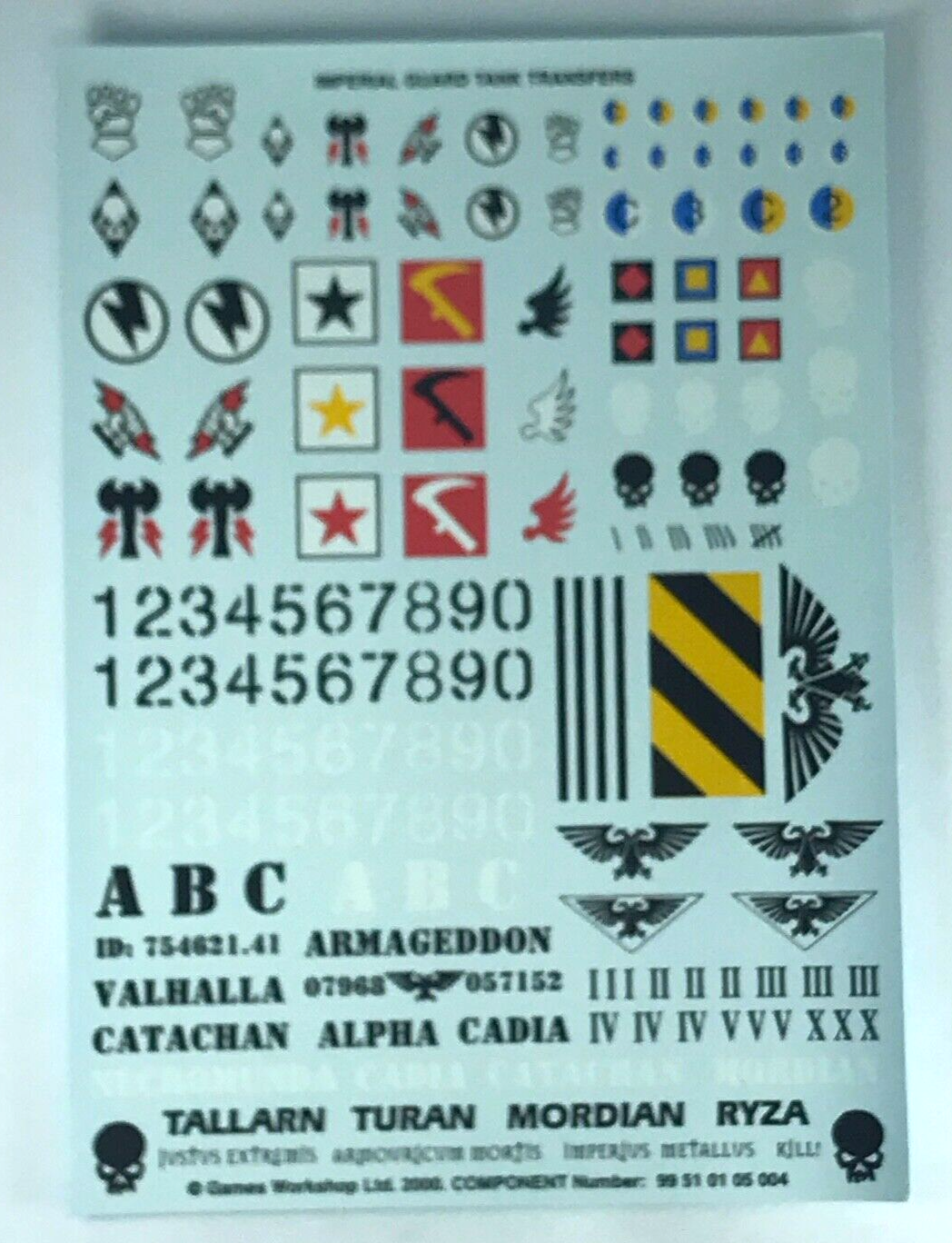 Classic Imperial Guard Tank Transfer Sheet Decal - Warhammer 40K T20