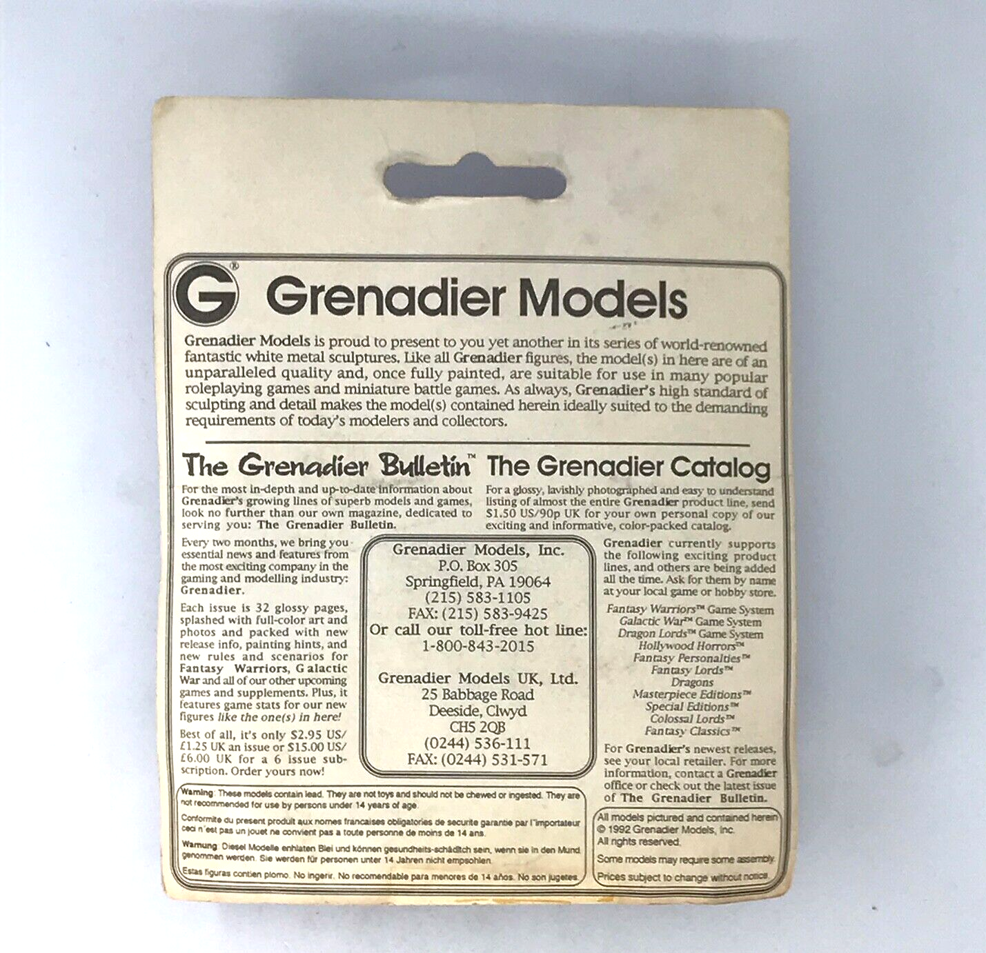 Grenadiers Models Fantasy Classics Mountain Giant - Blister C217