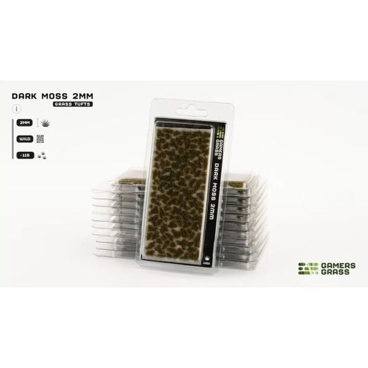 Dark Moss Grass Tufts 2mm - Model Basing - Gamers Grass