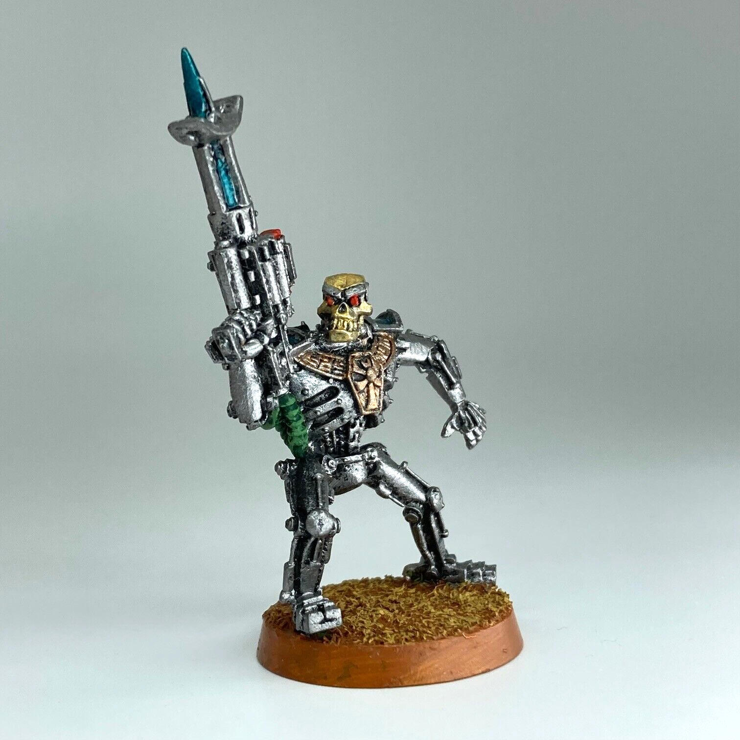 Original necron warrior - 1993 - painted - warhammer 40k classic metal x3943