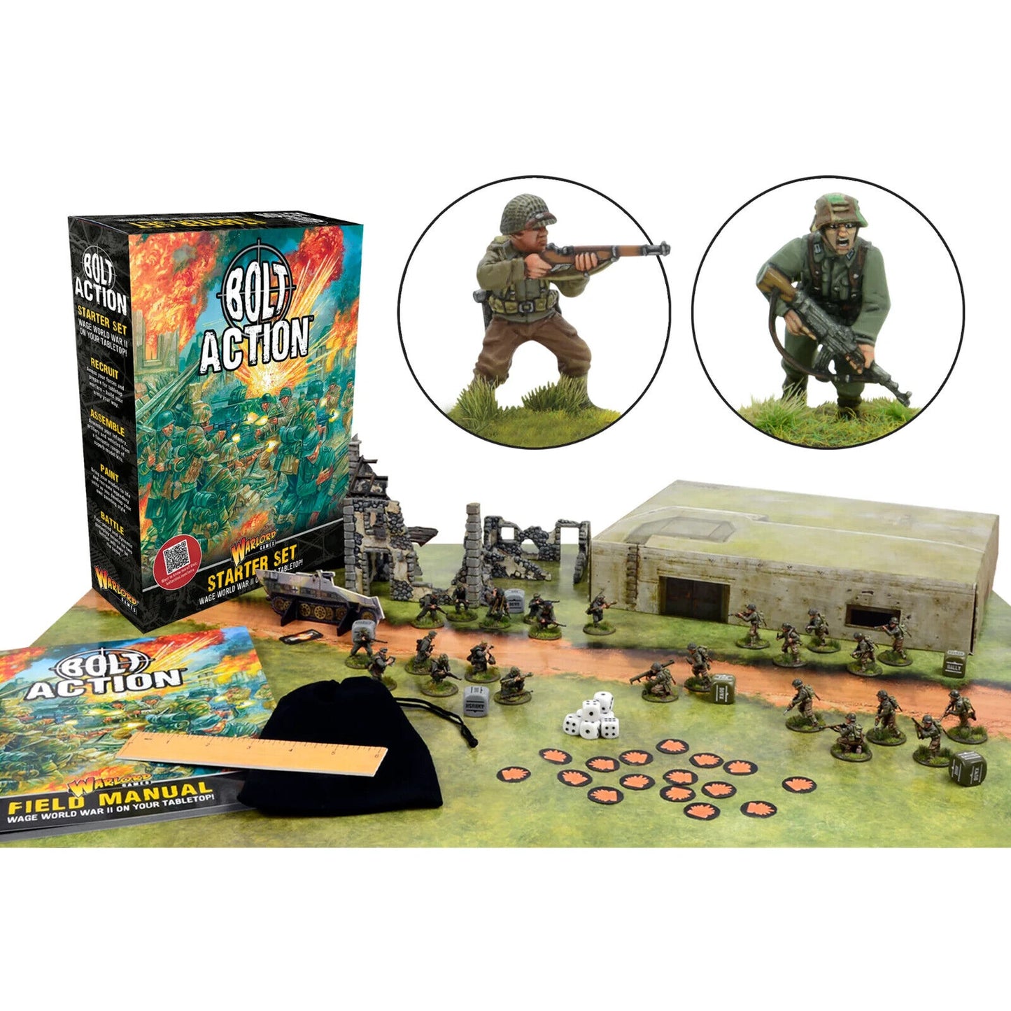 Bolt Action Starter Set - Warlord Games Bolt Action 28mm World War 2 - New