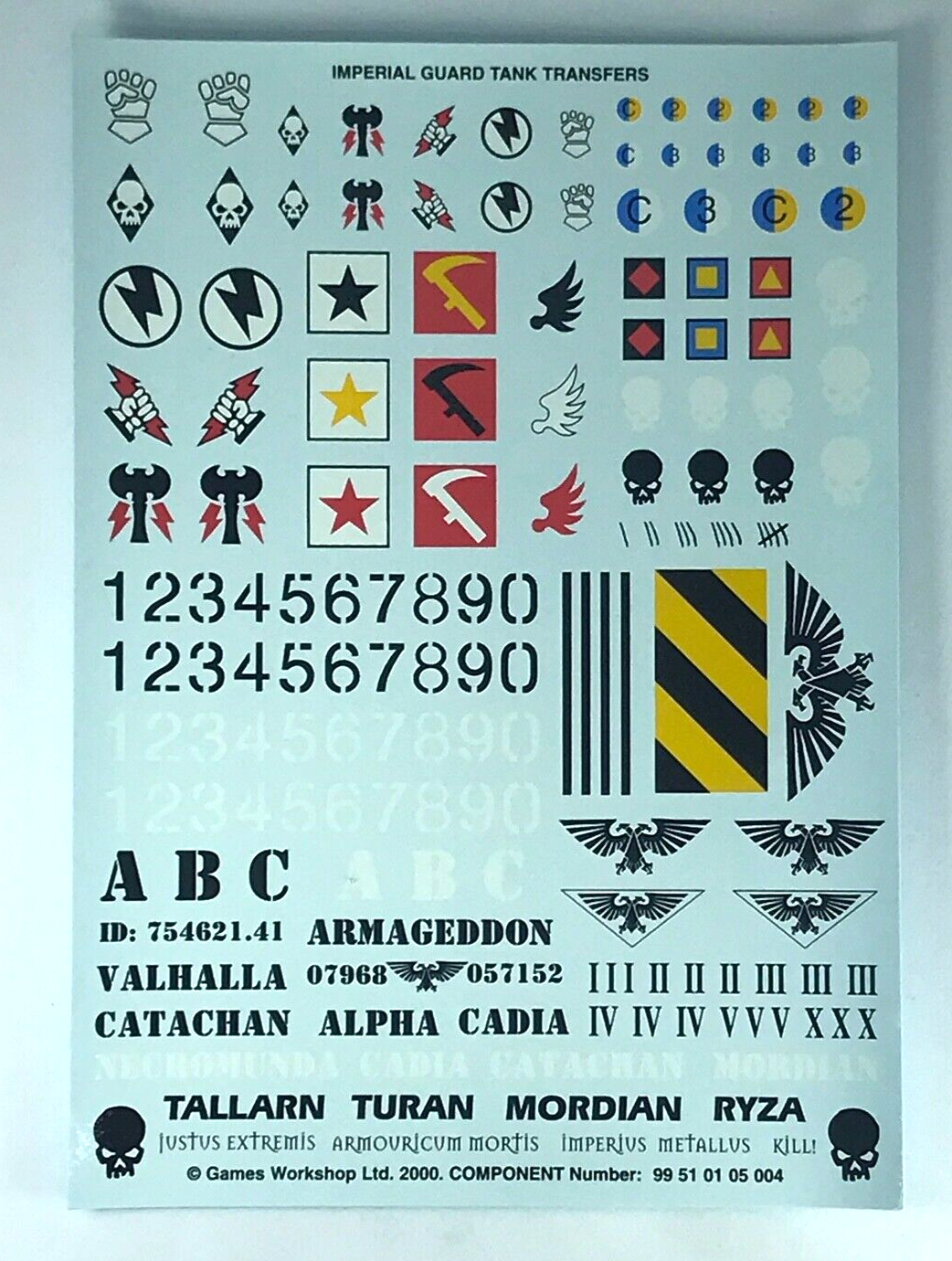 Classic Imperial Guard Tank Transfer Sheet Decal - Warhammer 40K T10