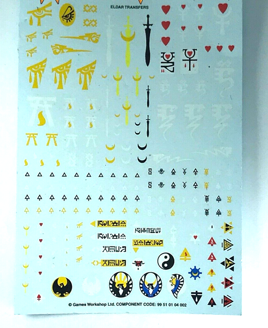 Classic Eldar Transfer Sheet - Warhammer 40K CC731