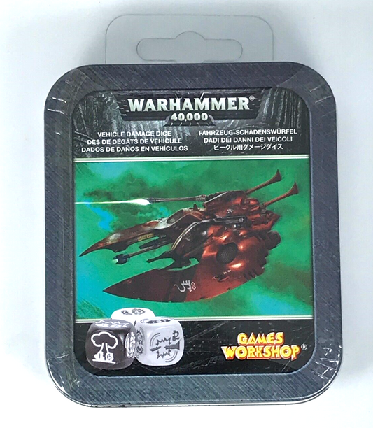 Eldar Vehicle Damage Dice - Sealed (minor rust on tin) Warhammer 40K BOX24