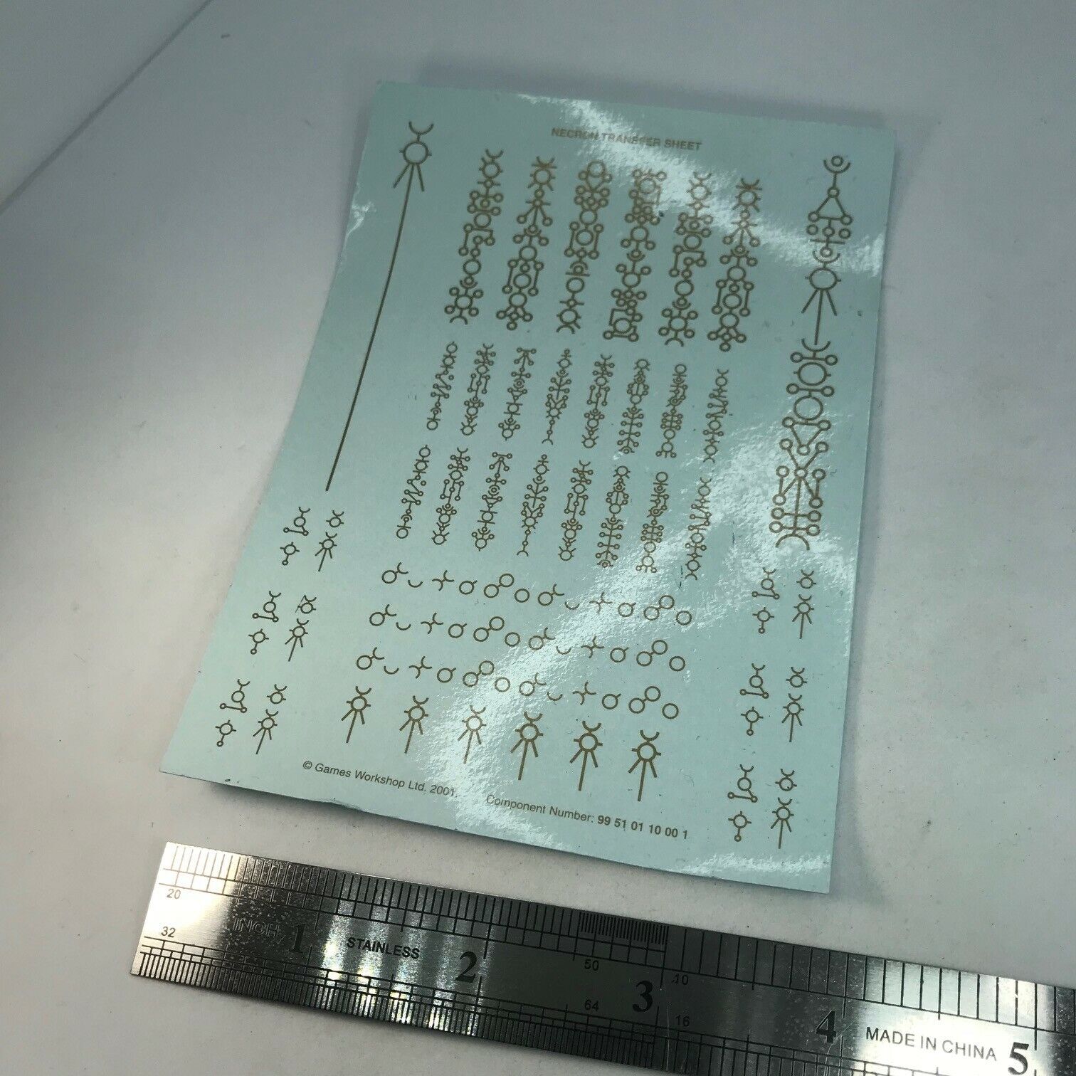 Miniatures Script Transfer Necron Transfer Sheet - Warhammer 40K T160