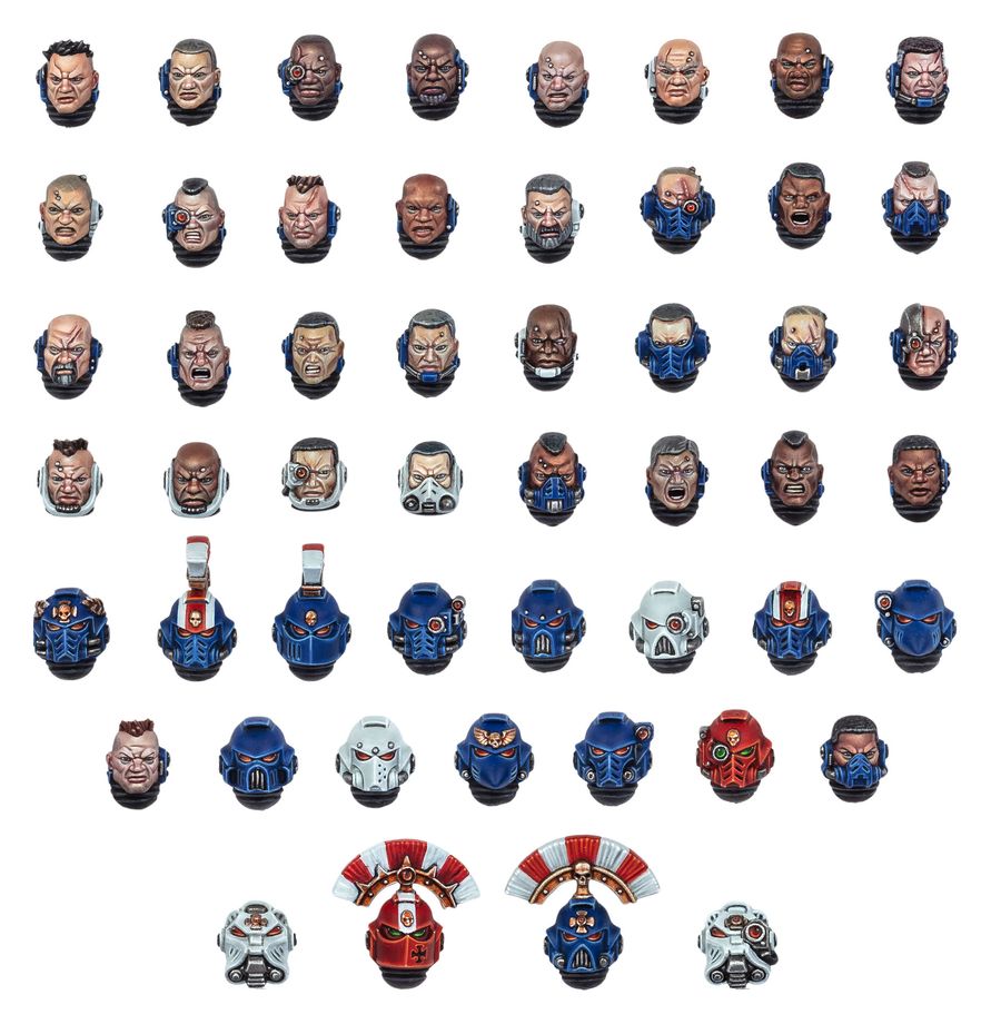 Space Marine Heads - Warhammer 40k- Games Workshop Online Only Range - Brand New