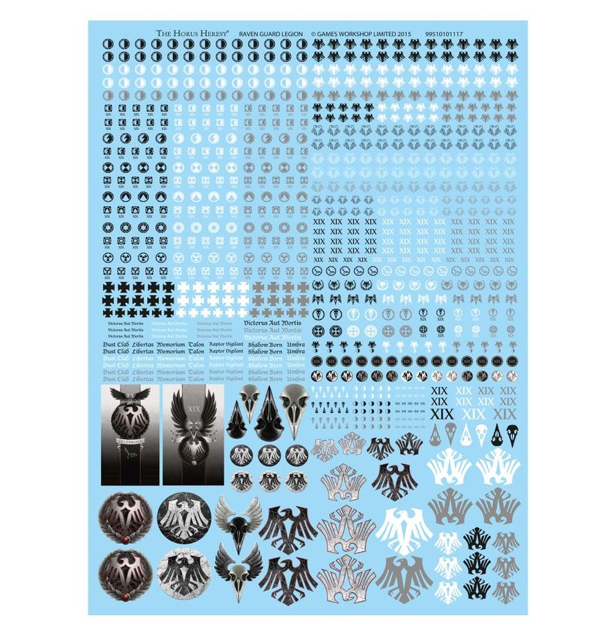 Raven Guard Legion Transfers - Warhammer Horus Heresy - Games Workshop Online Only Range - Brand New