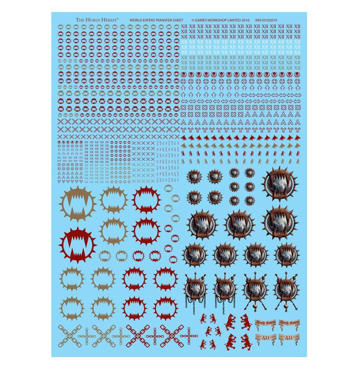 World Eaters Legion Transfer Sheet - Warhammer Horus Heresy - Games Workshop Online Only Range - Brand New