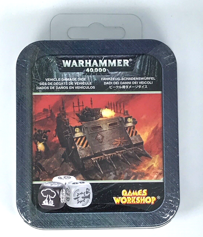 Chaos Space Marine Vehicle Damage Dice - Sealed (minor rust on tin) 40K BOX10