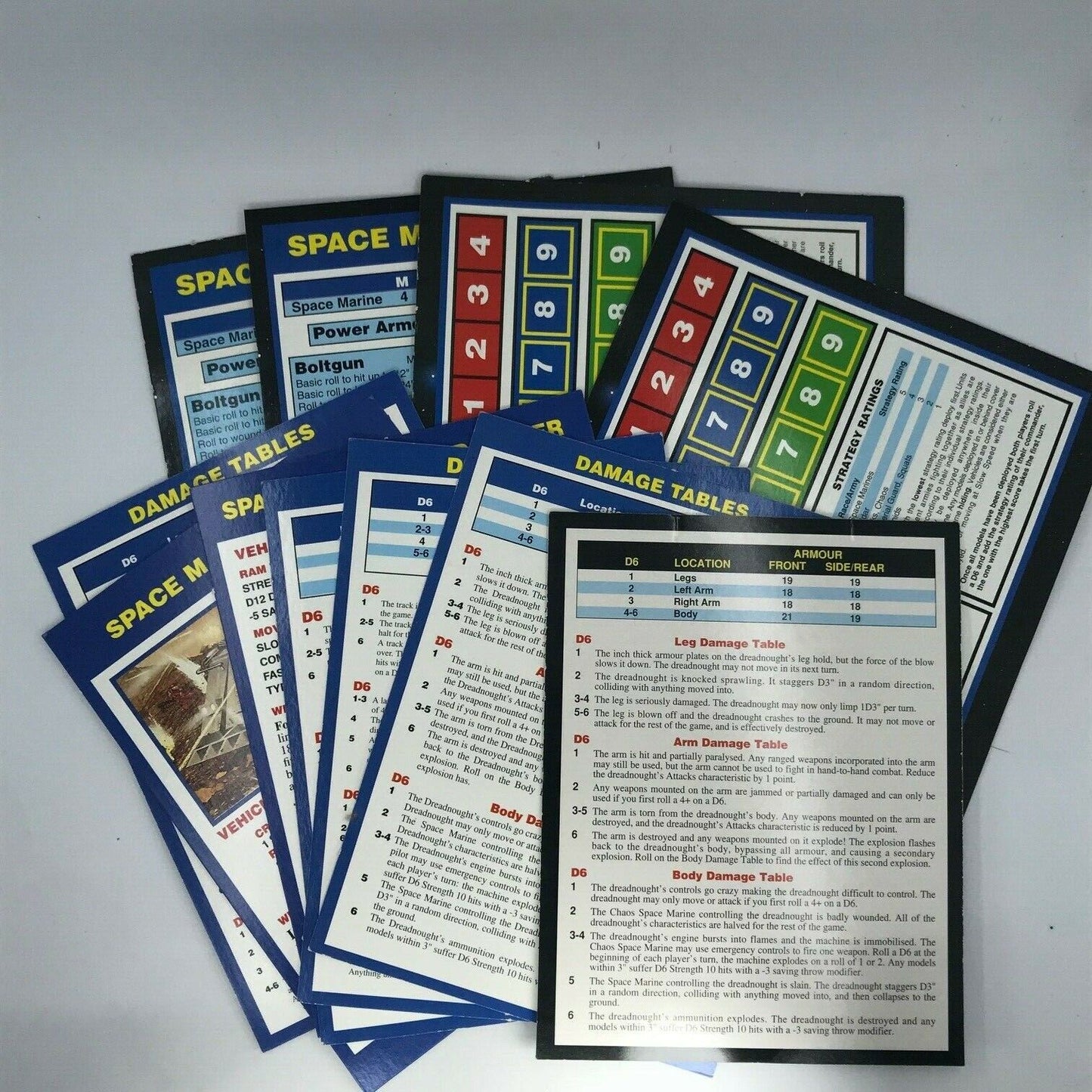 Classic Space Marine Reference Cards - Warhammer 40K W55