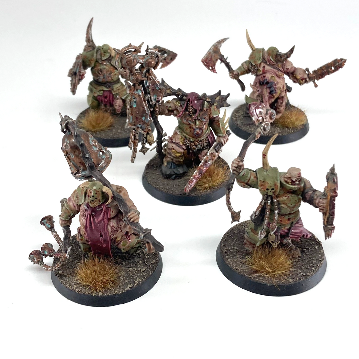 Putrid Blightkings - Maggotkin Of Nurgle - Painted Warhammer Age of Si