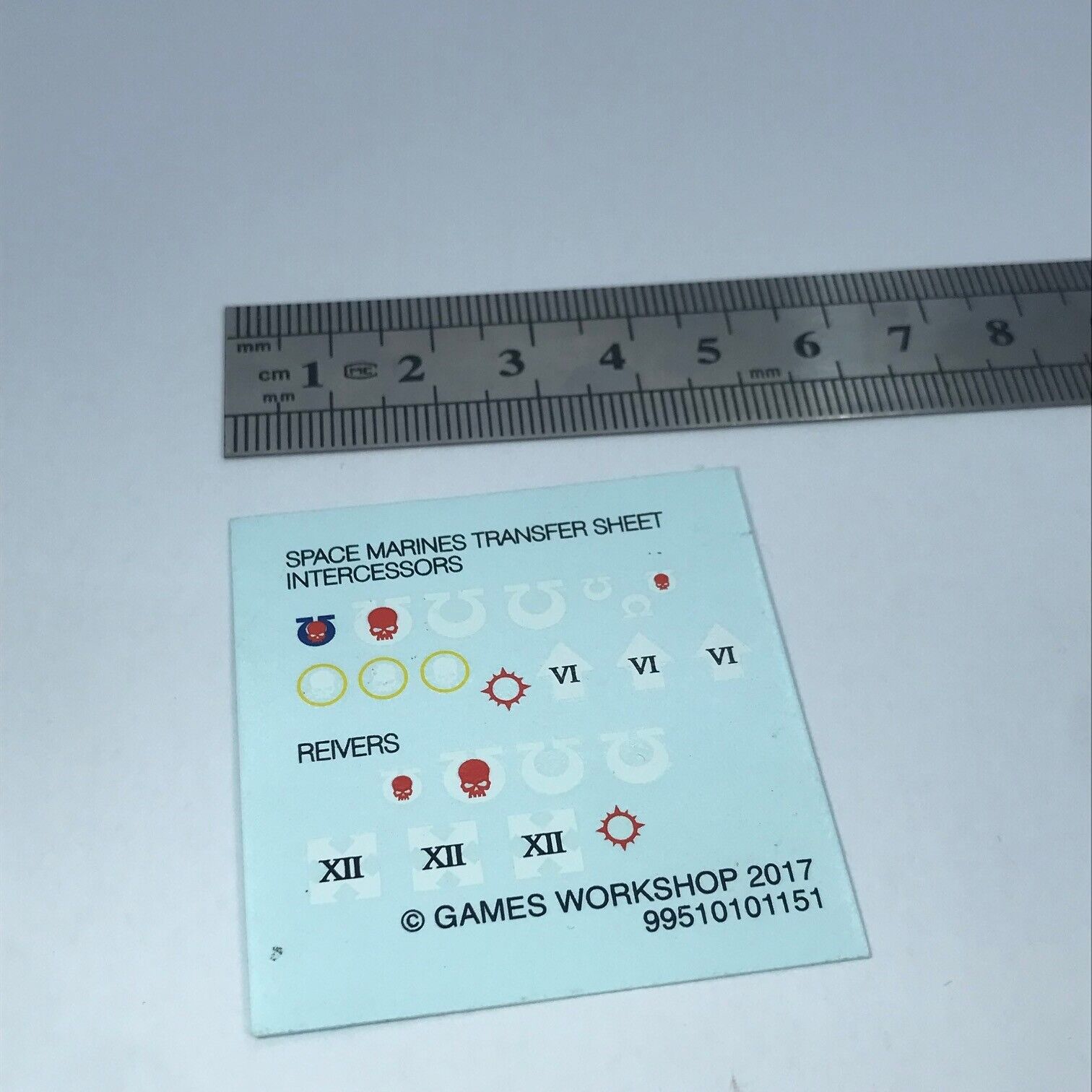 Miniatures Script Transfer Space Marine Intercessors Transfer Sheet - Warhammer 40K T189