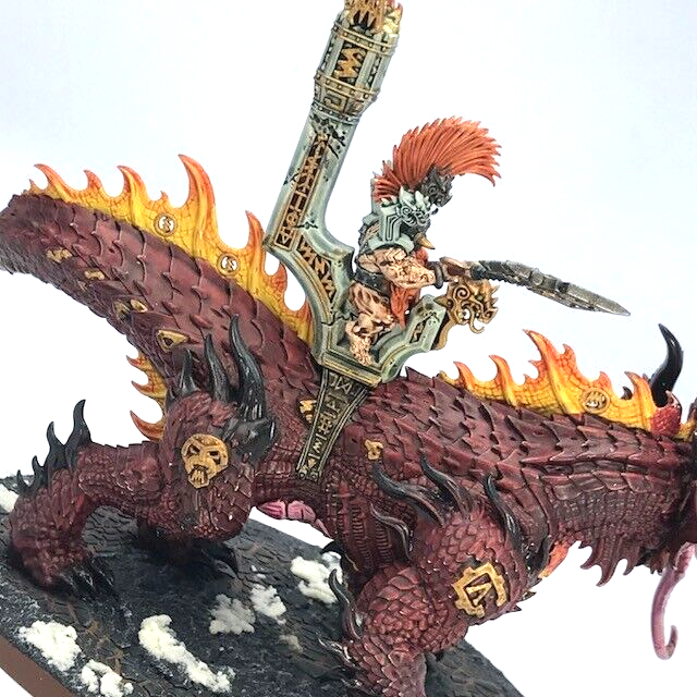 Auric Runefather on Magmadroth Fyreslayers - Warhammer Age of Sigmar Painted