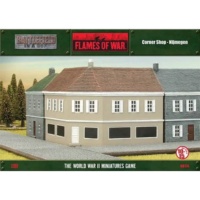 Pre-order: European Corner Shop: Nijmegen - Pre-Painted Terrain - Battlefront Miniatures - Brand New