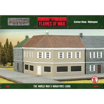 Pre-order: European Corner Shop: Nijmegen - Pre-Painted Terrain - Battlefront Miniatures - Brand New