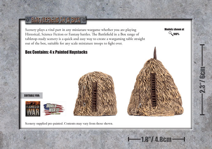 Pre-order: Haystacks - Pre-Painted Terrain - Battlefield In A Box - Brand New