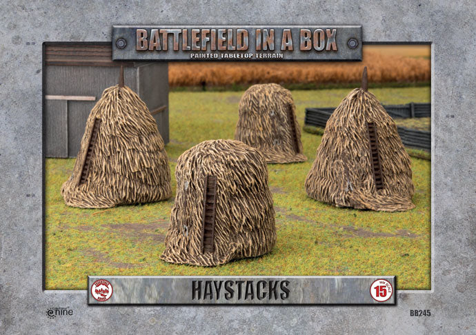 Pre-order: Haystacks - Pre-Painted Terrain - Battlefield In A Box - Brand New