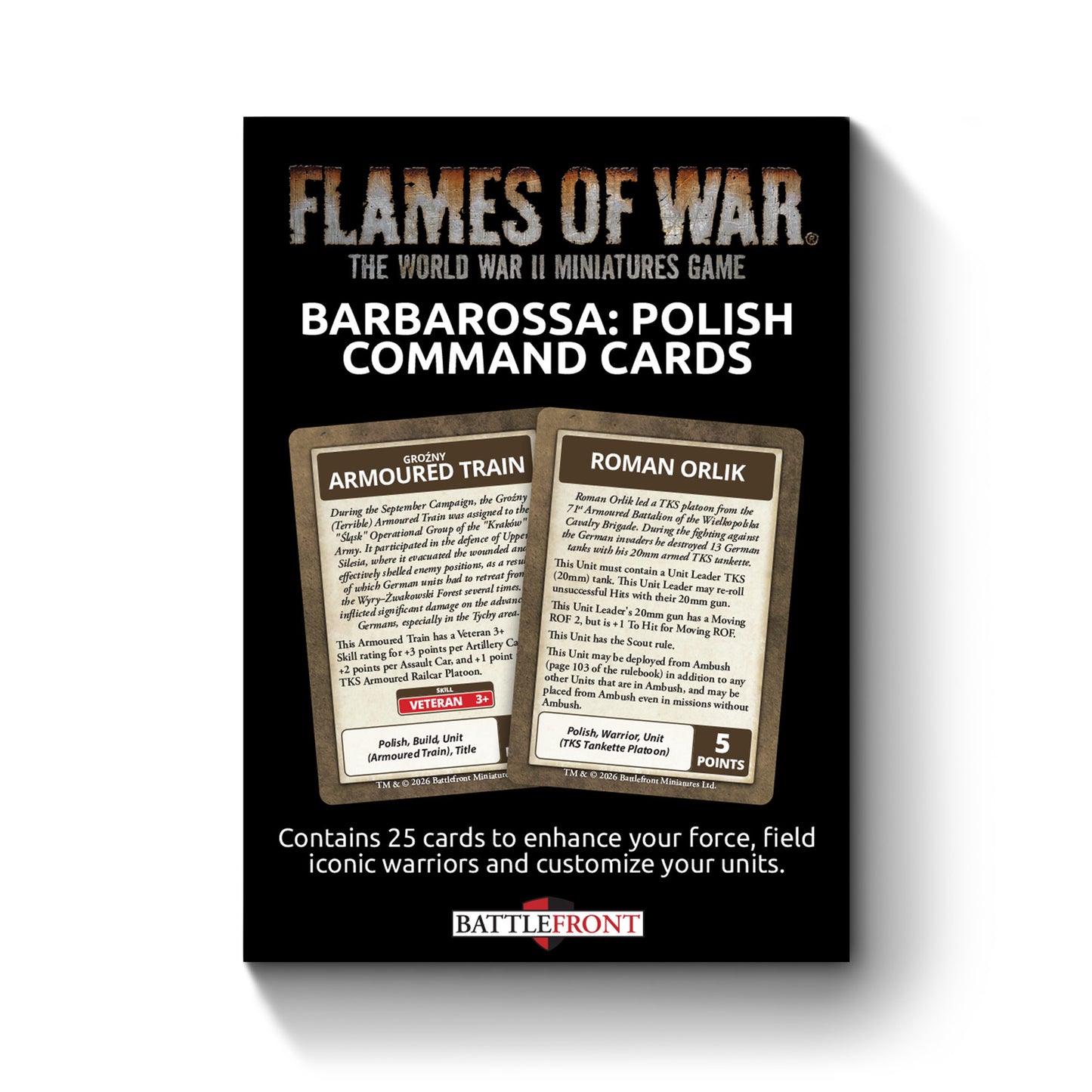 Pre-order: Polish Barbarossa Command Cards - Early War - Battlefront Miniatures - Brand New