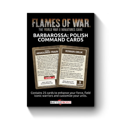 Pre-order: Polish Barbarossa Command Cards - Early War - Battlefront Miniatures - Brand New