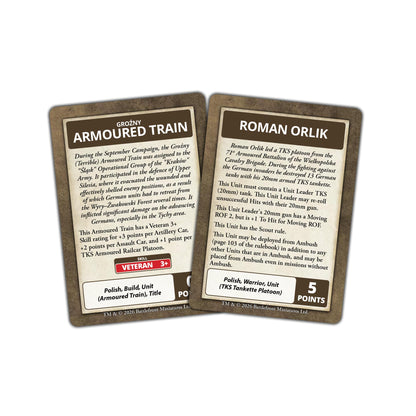 Pre-order: Polish Barbarossa Command Cards - Early War - Battlefront Miniatures - Brand New