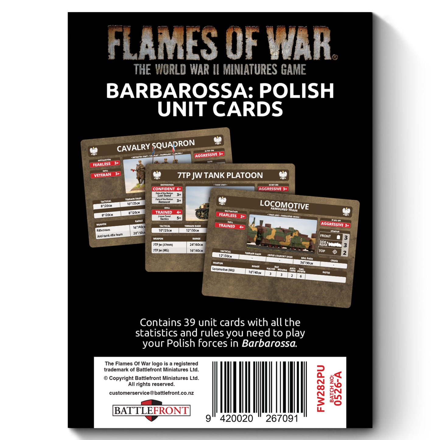 Pre-order: Polish Barbarossa Unit Cards - Early War - Battlefront Miniatures - Brand New