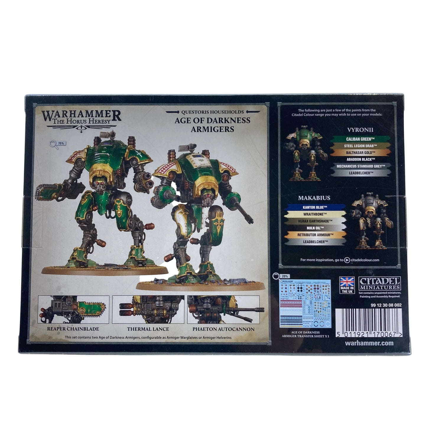 Age of Darkness Armigers - Warhammer The Horus Heresy - Games Workshop Online Only Range - Brand New