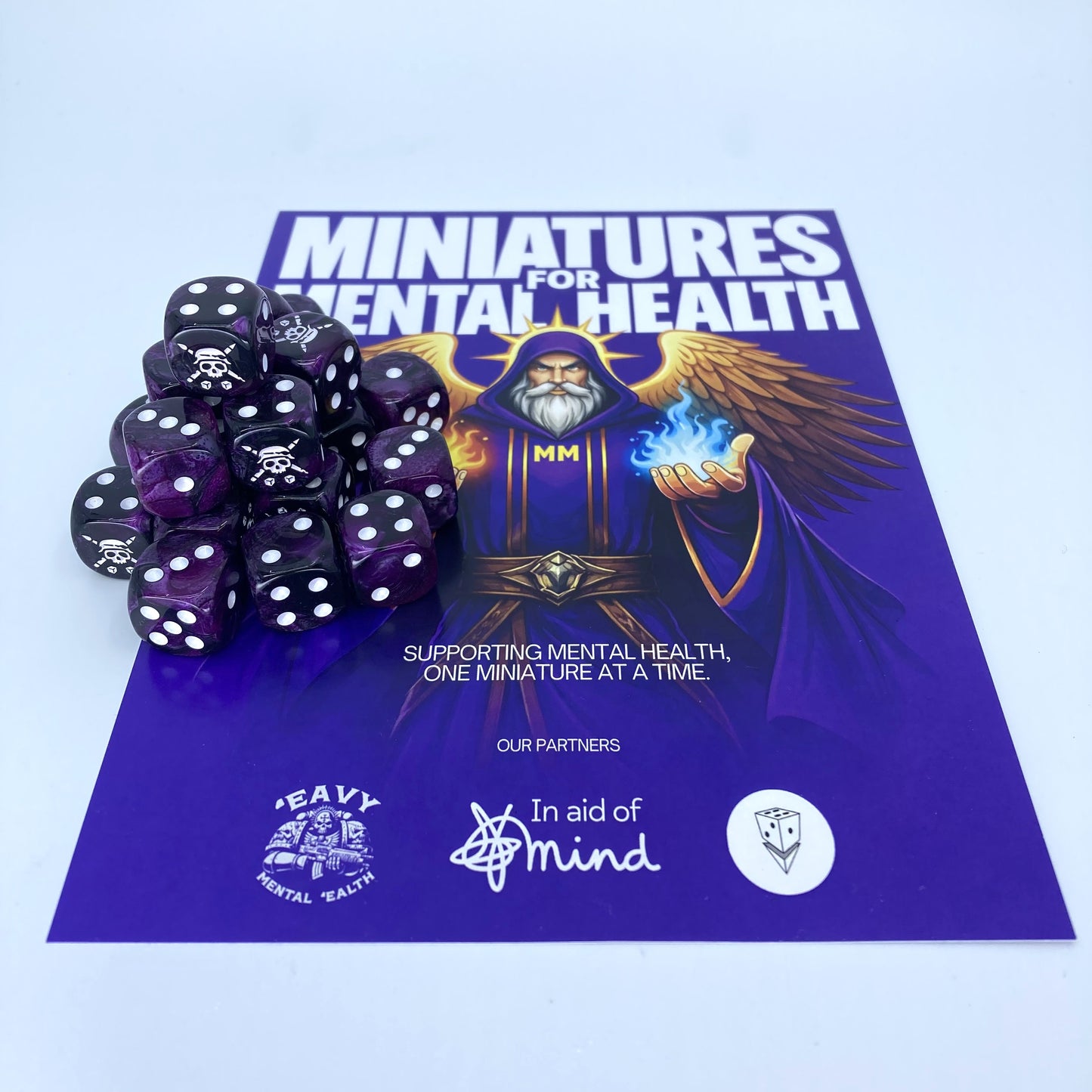 Tabletop Tactics Custom Purple Dice Set - Donated By @tabletoptactics