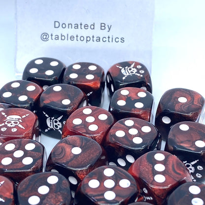 Tabletop Tactics Custom Red Dice Set - Donated By @tabletoptactics