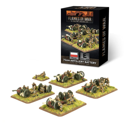 Pre-order: Polish 75mm Artillery Battery - Early War - Battlefront Miniatures - Brand New