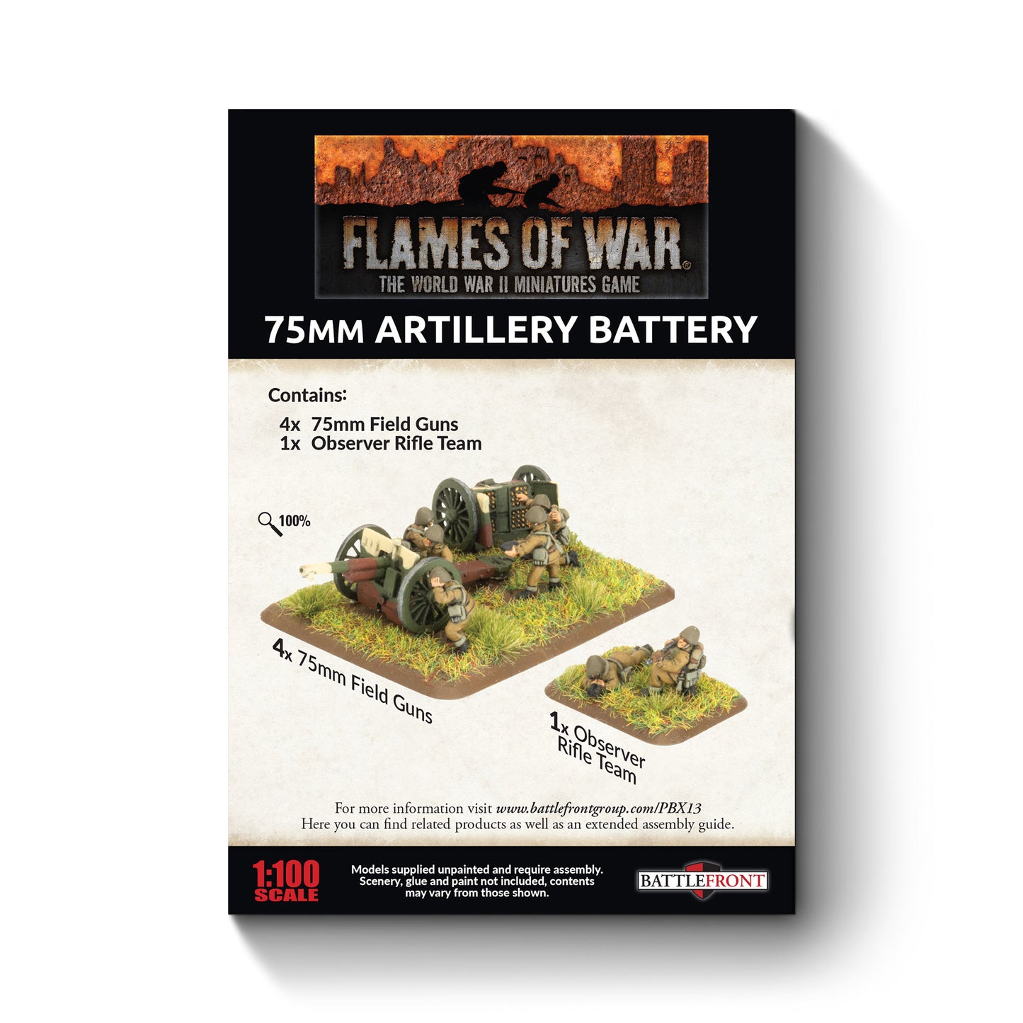 Pre-order: Polish 75mm Artillery Battery - Early War - Battlefront Miniatures - Brand New