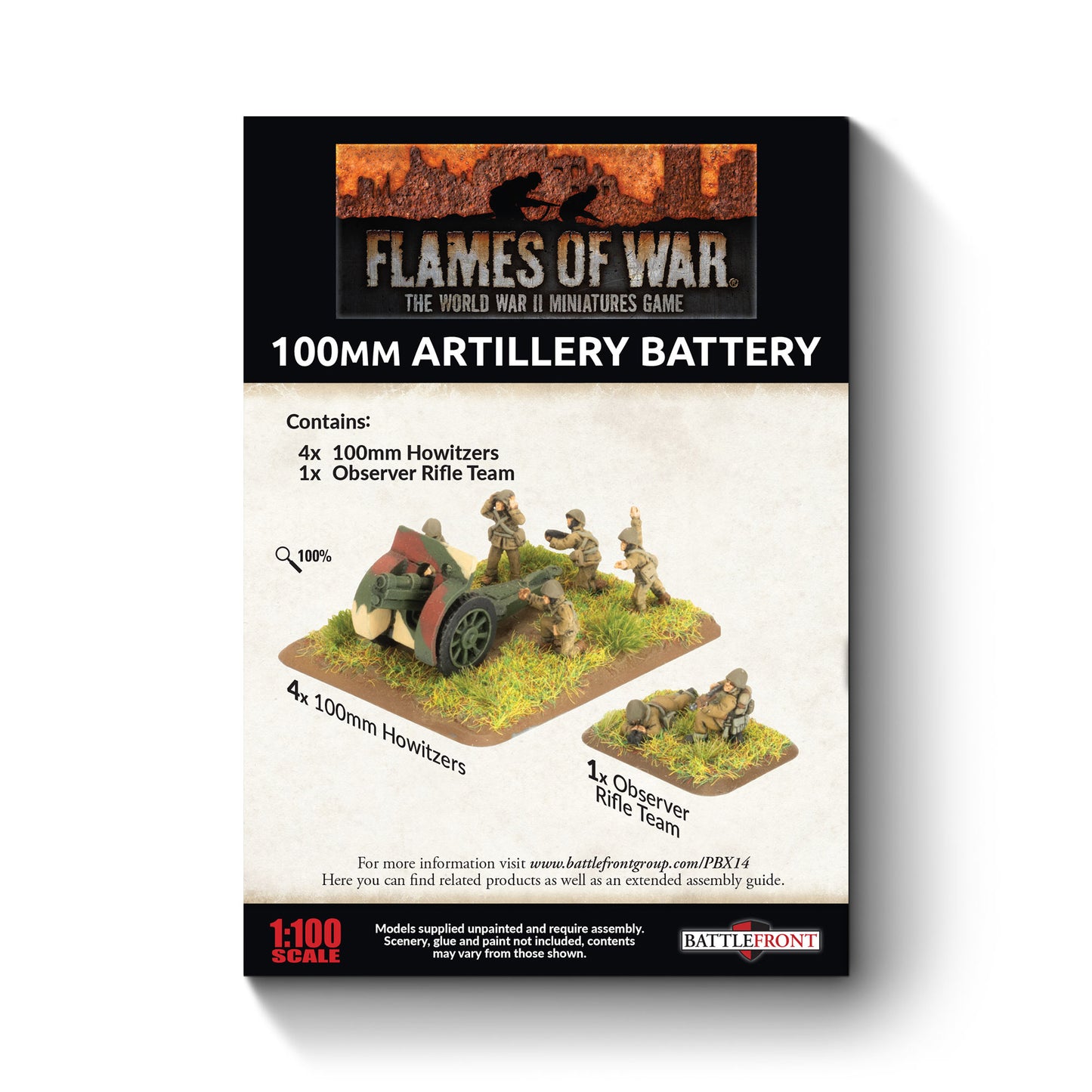 Pre-order: Polish 100mm Artillery Battery - Early War - Battlefront Miniatures - Brand New