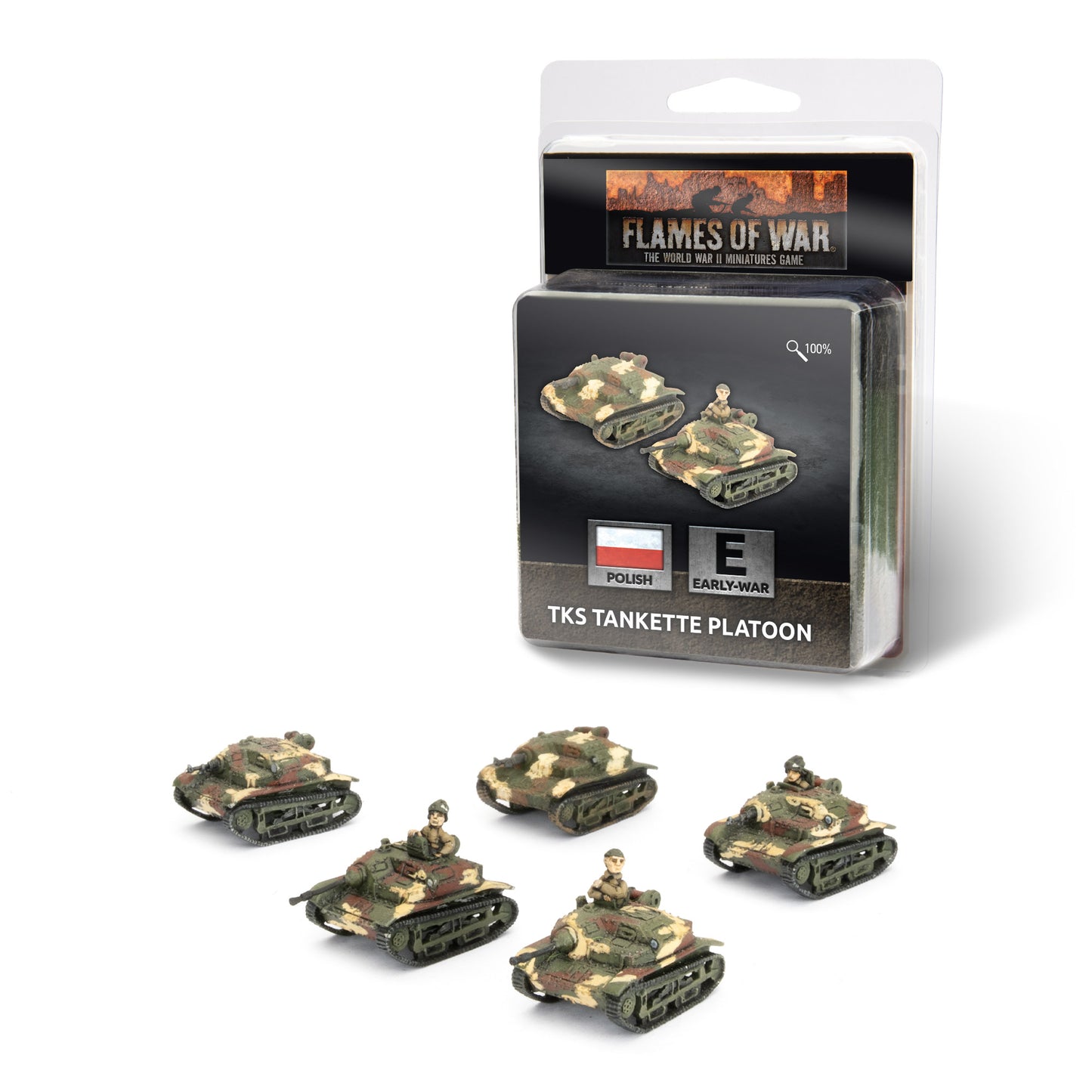 Pre-order: Polish TKS Tankette Platoon - Early War - Battlefront Miniatures - Brand New
