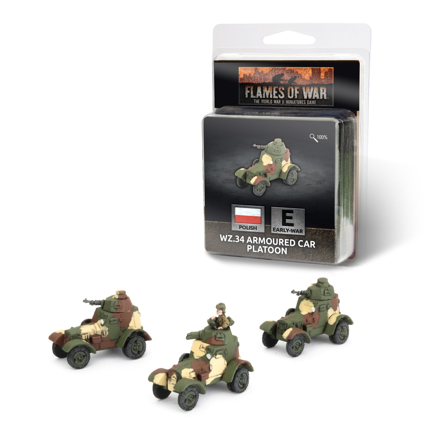 Pre-order: Polish wz.34 Armoured Car Platoon - Early War - Battlefront Miniatures - Brand New