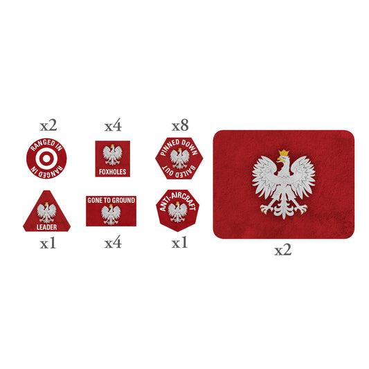 Pre-order: Polish Early War Tokens & Objective Set - Battlefront Miniatures - Brand New
