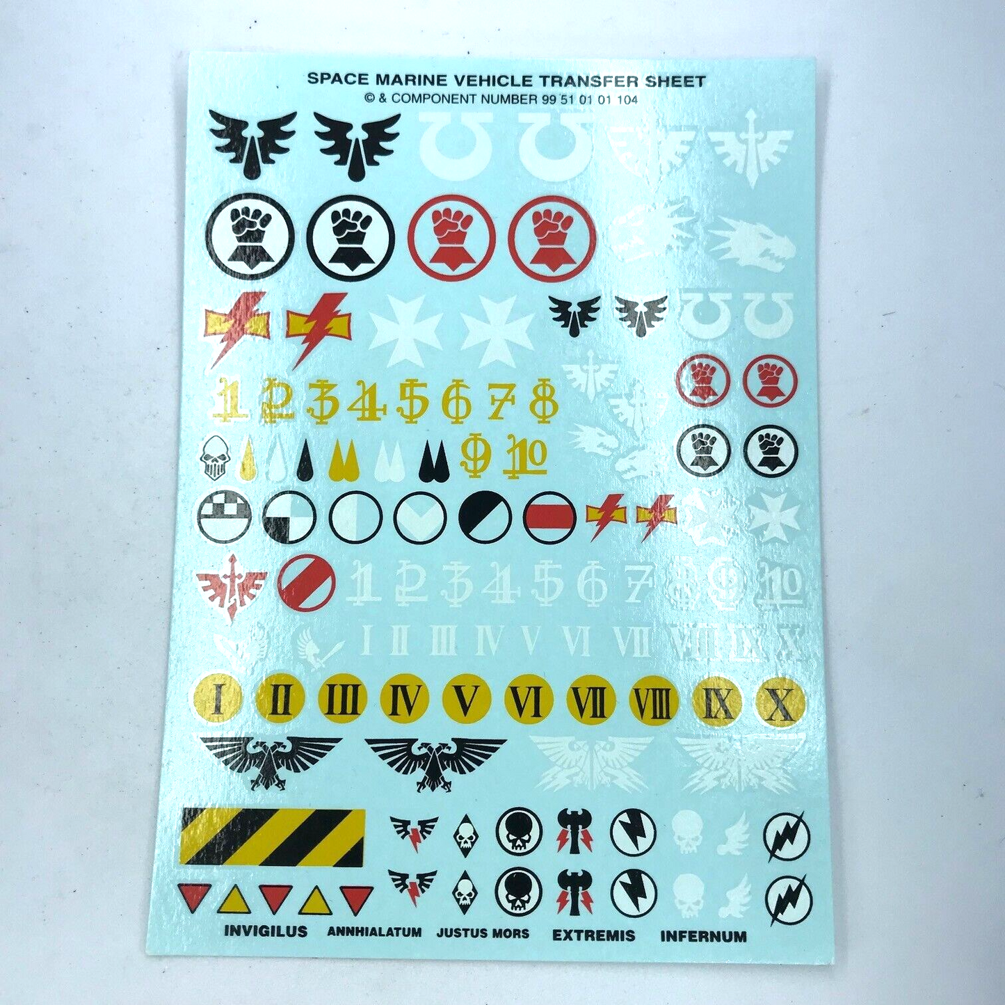 Space Marine Vehicle Transfer Sheet - Warhammer 40K T147