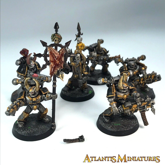 Painted Iron Warriors Space Marine HQ Company Squad - Warhammer 40K C336