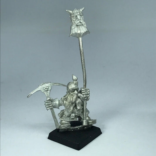 Metal Classic Dwarf Miner Standard Bearer Command - Warhammer Fantasy X6704