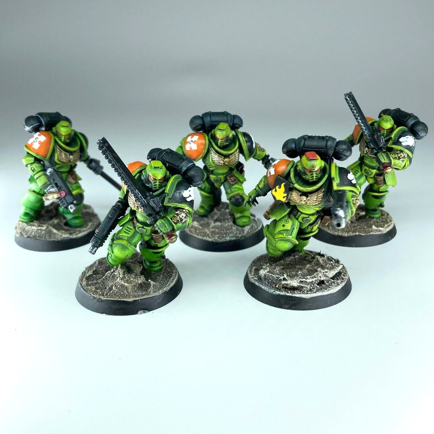 Salamanders Assault Intercessors Space Marines - Painted - Warhammer 40K C273