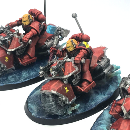 Blood Angels Attack Bike Squad Space Marines - Painted - Warhammer 40K C2573
