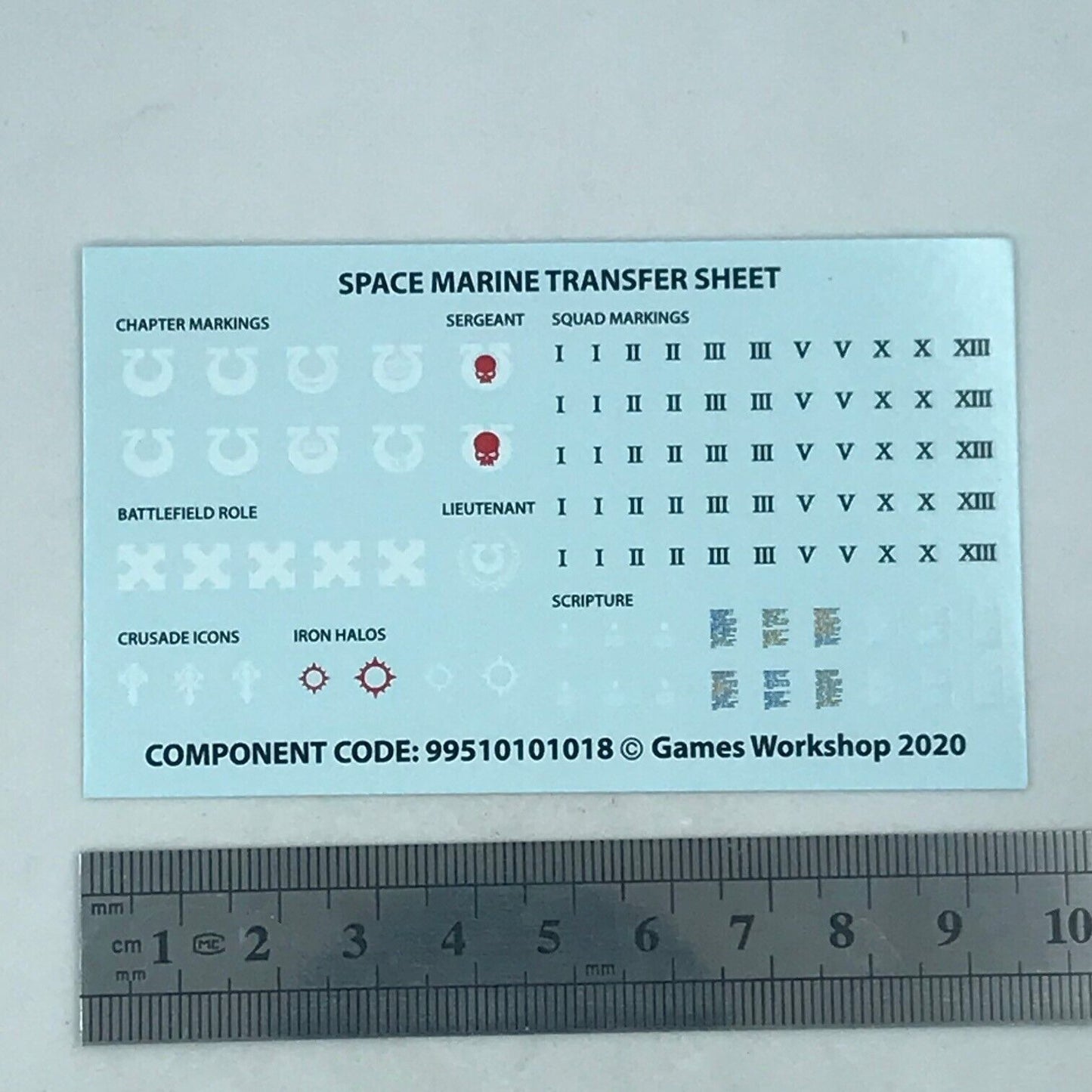 Space Marines Transfer Sheet - Warhammer 40K T154