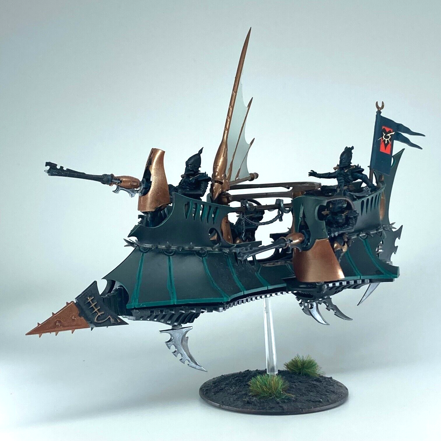 Dark Rune Ravager Drukhari Ravager Ship Dark Eldar - Painted - Warhammer 40K Games Works