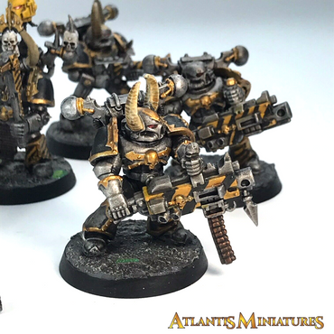 Painted Iron Warriors Space Marine HQ Company Squad - Warhammer 40K C336