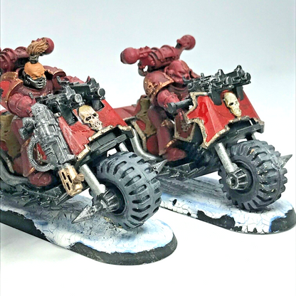 Khorne Attack Bike Squad Chaos Space Marines - Painted - Warhammer 40K C2463