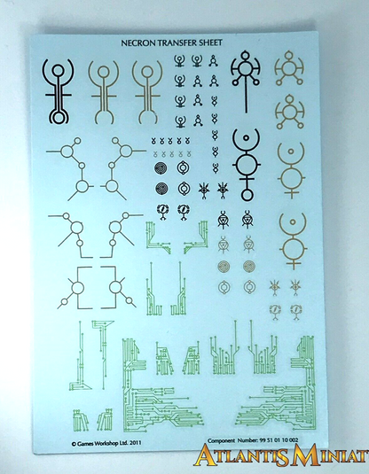 Necron Transfer Sheet Warhammer 40K Games Workshop T131