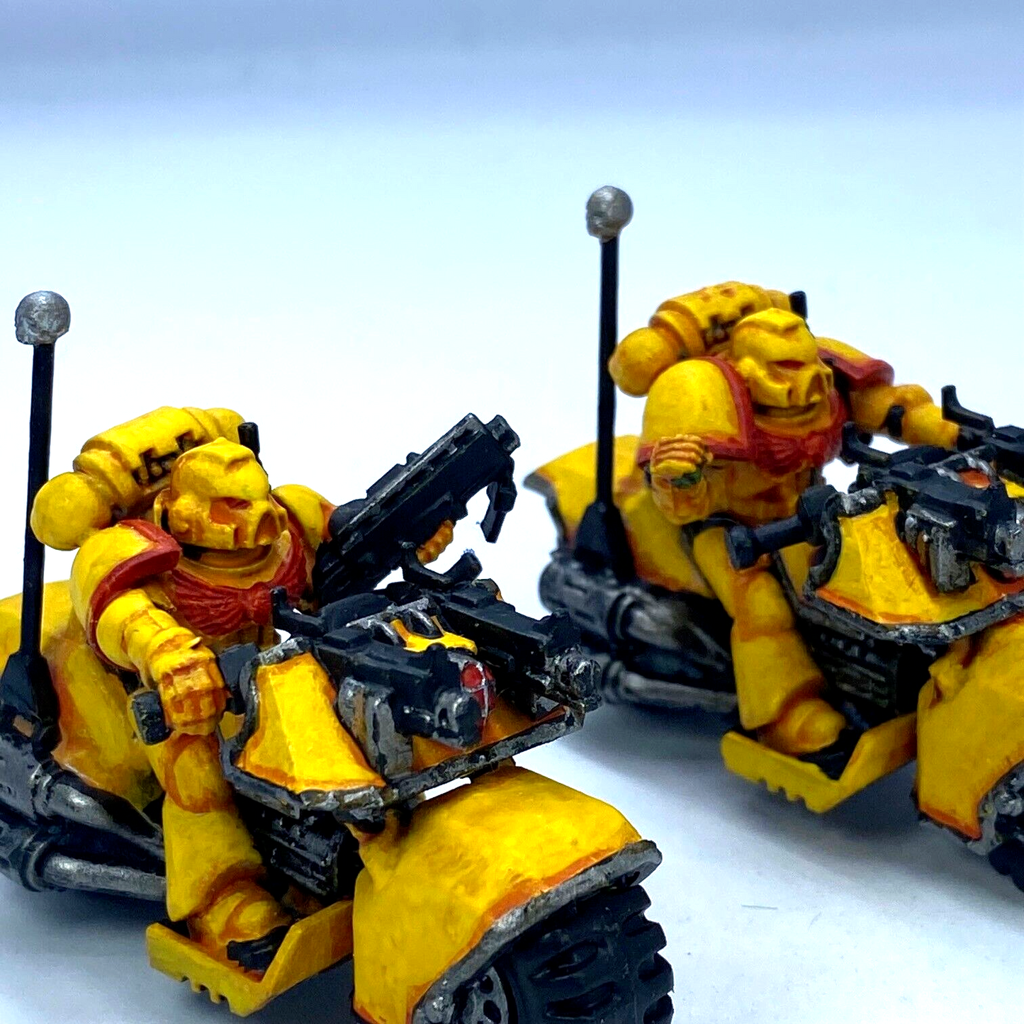 Bike Squad Imperial Fist Space Marine - Painted - Warhammer 40K C3125