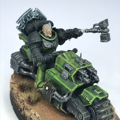 Salamanders Primaris Captain on Bike Space Marines - Warhammer 40K Painted C4692