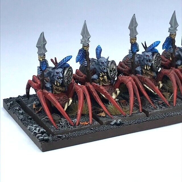 Goblin Spider Rider Regiment & Tray Orcs & Goblins - Warhammer Fantasy Painted